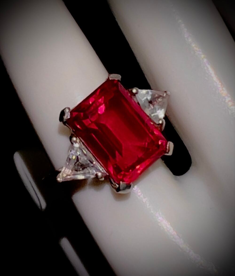 12ct Salmon Quartz Statement Ring, Sterling Silver 925